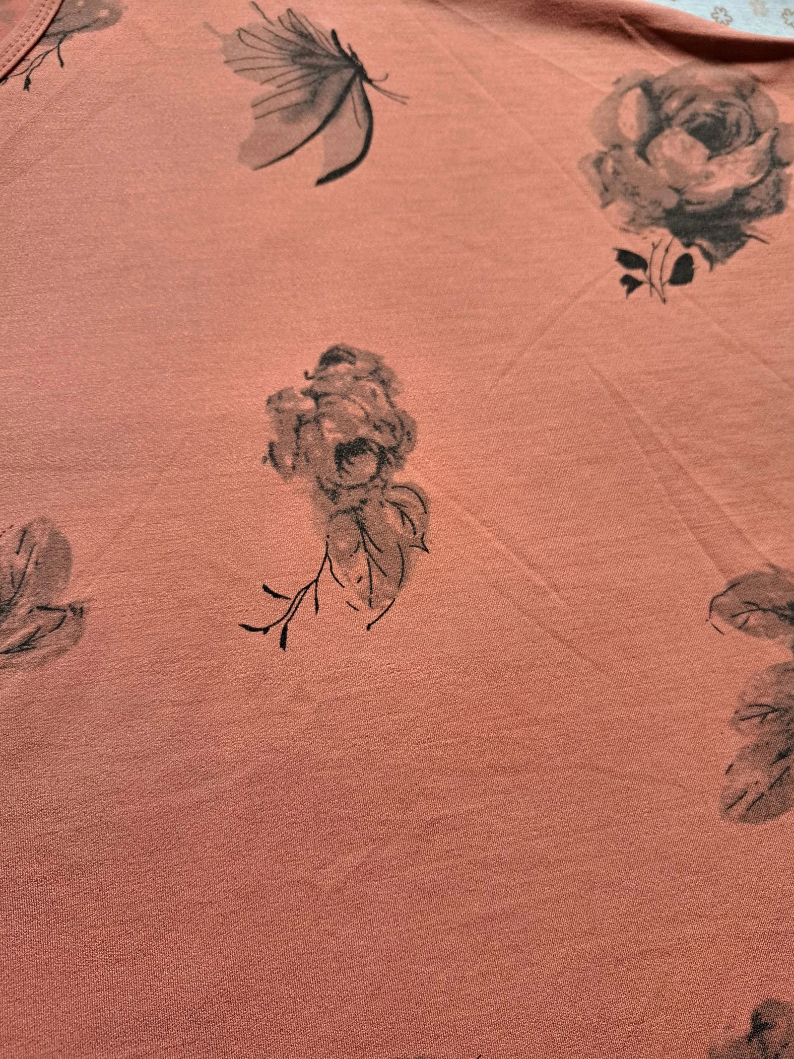 Loose terracotta T-shirt Foglie Rosse - Size M/L - Very good condition – photo 2